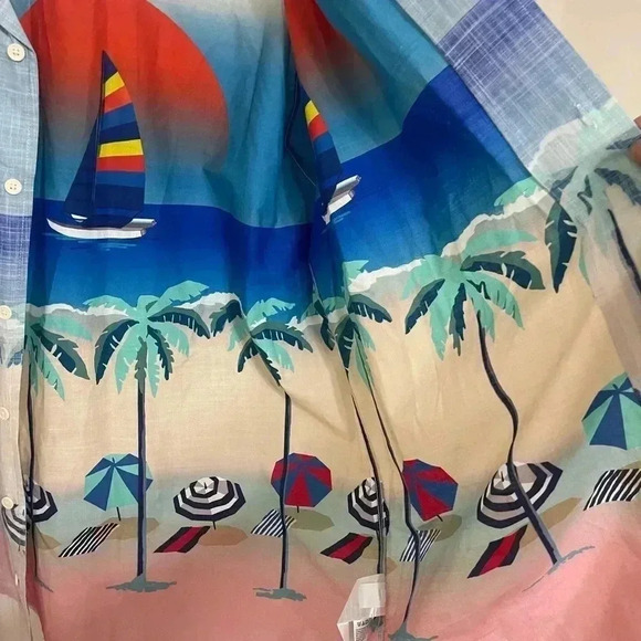 Tommy Hilfiger Beach-Print Shirt. Button Front Cotton All Over Print Men XXL - Picture 13 of 15